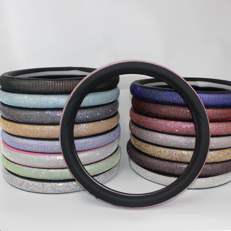 Wheel Cover Car Interior Diamond with Diamond Car Steering Wheel Cover Female Car Supplies Four Seasons Universal