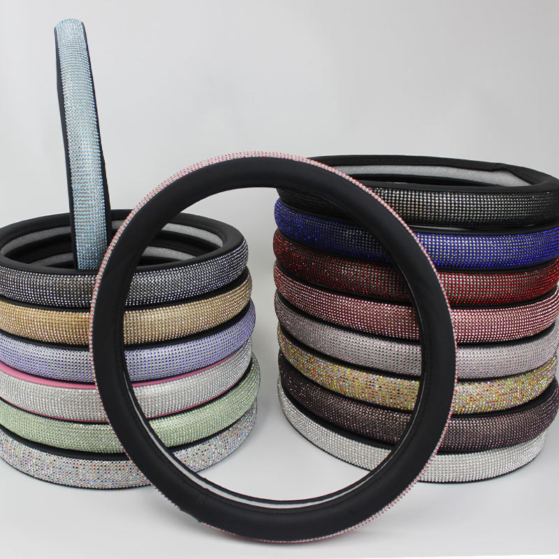 Wheel Cover Car Interior Diamond with Diamond Car Steering Wheel Cover Female Car Supplies Four Seasons Universal