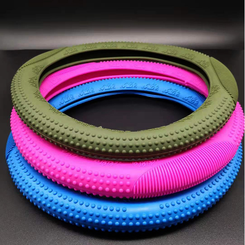 Silicone Steering Wheel Cover Car Universal Non-Slip Steering Wheel Cover Grain Flame Wear-Resistant Silica Gel Steering Wheel Cover