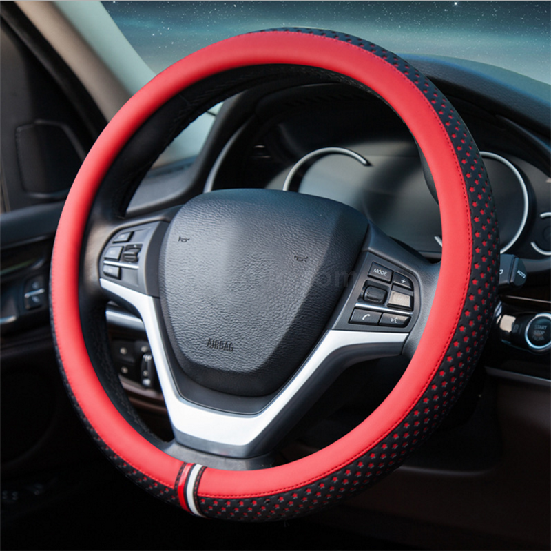 Steering wheel cover breathable four seasons available with carbon fiber leather medium 37-38cm GM handle cover