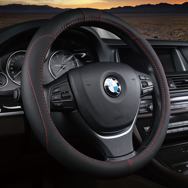 The steering wheel cover is comfortable, ultra-fine leather, breathable and antiskid