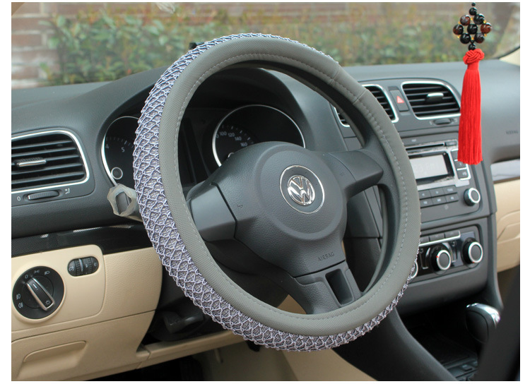 Car Steering Wheel Cover Interior Decoration Supplies Ice Silk Steering Wheel Cover 38cm Diameter Environmental Protection Plastic Rubber Gasket