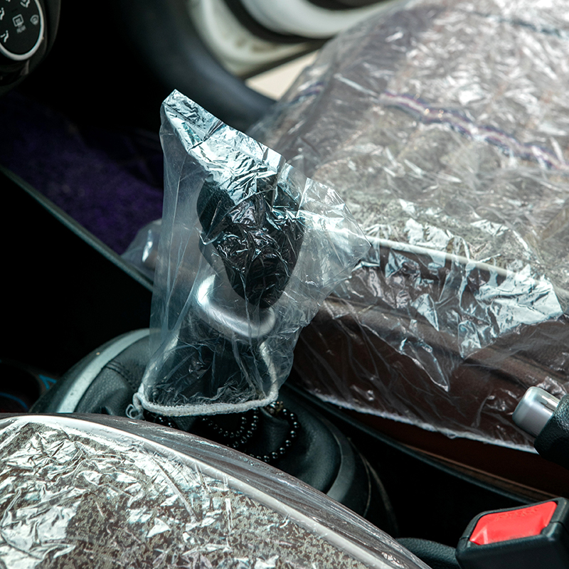 Disposable Steering Wheel Cover Plastic PE Seat Cover Car Supplies Protective Disposable Seat Cover Plastic Three-Piece Set
