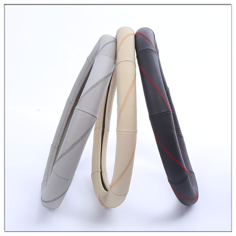 Hot style manufacturers Direct Fashion leather Car Steering wheel cover Breathable non-slip Four seasons General Custom Cover