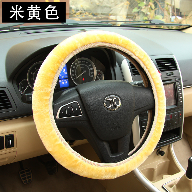 Cashmerelike Retractable Elastic Universal Car Steering Wheel Cover Elastic Handle Cover Plush Car Steering Wheel Cover