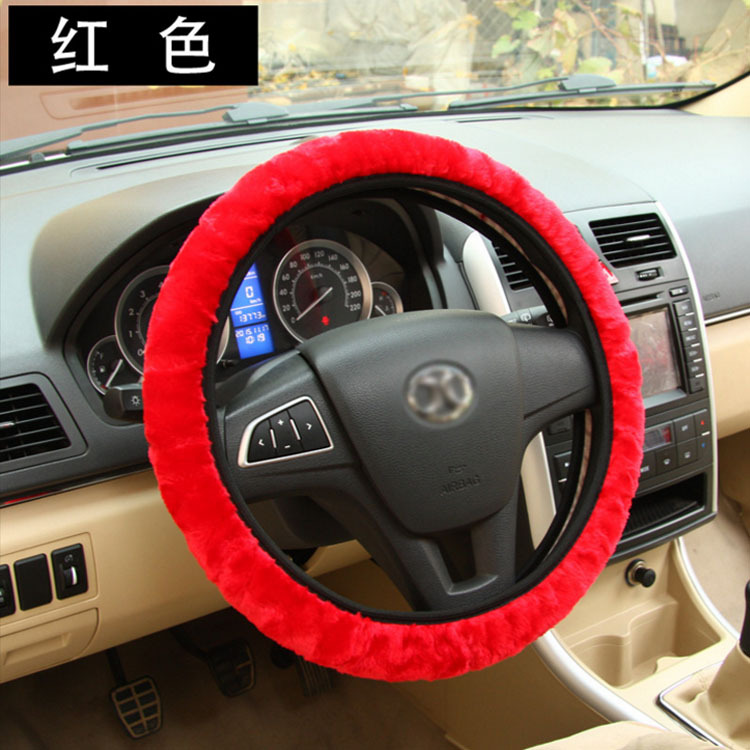 Cashmerelike Retractable Elastic Universal Car Steering Wheel Cover Elastic Handle Cover Plush Car Steering Wheel Cover