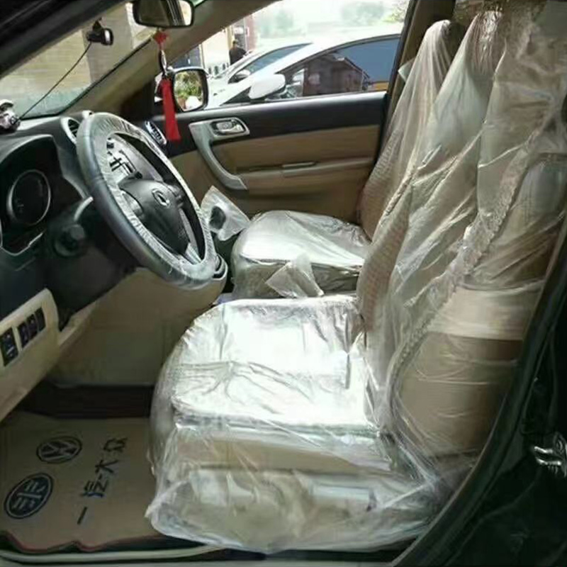 Disposable Steering Wheel Cover Plastic PE Seat Cover Car Supplies Protective Disposable Seat Cover Plastic Three-Piece Set