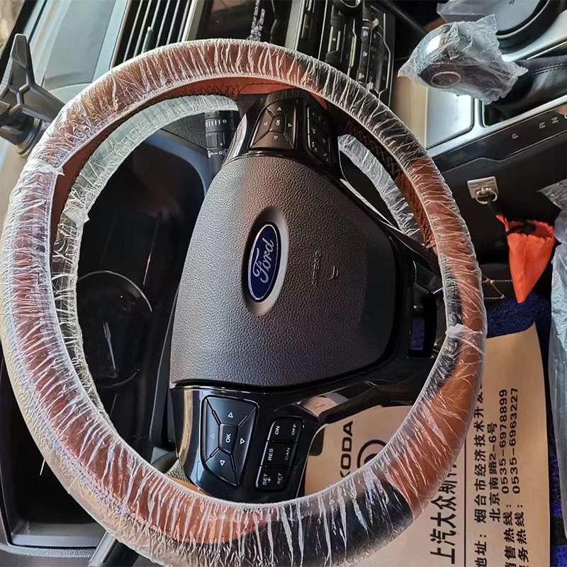 Disposable Steering Wheel Cover Plastic PE Seat Cover Car Supplies Protective Disposable Seat Cover Plastic Three-Piece Set