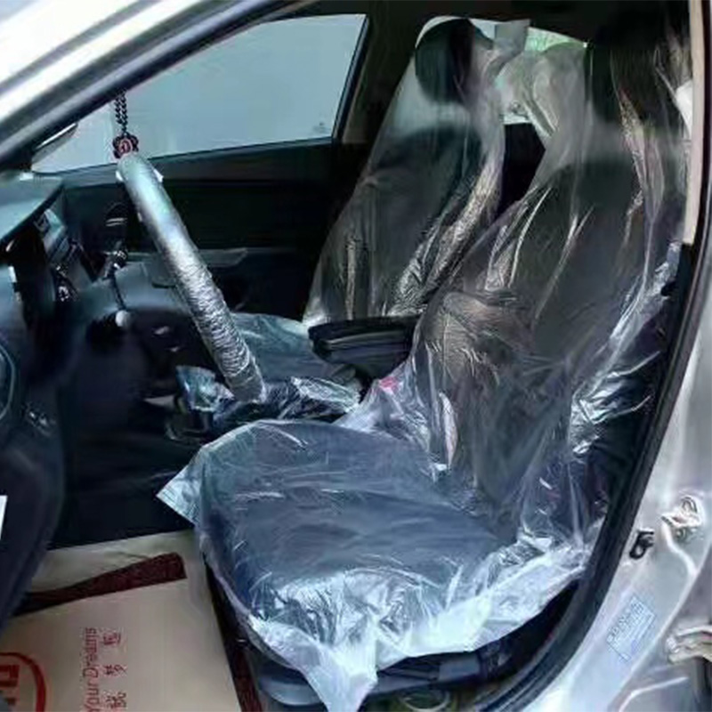 Disposable Steering Wheel Cover Plastic Protective Film Car Supplies Antifouling Seat Cover Disposable Steering Wheel Case