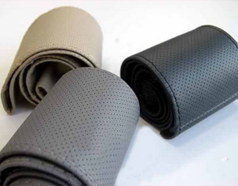 Factory Wholesale Pu Wheel Cover Low Price Sale Car Grip Cover Steering Wheel Cover Microfiber Leather Punch Grip Cover