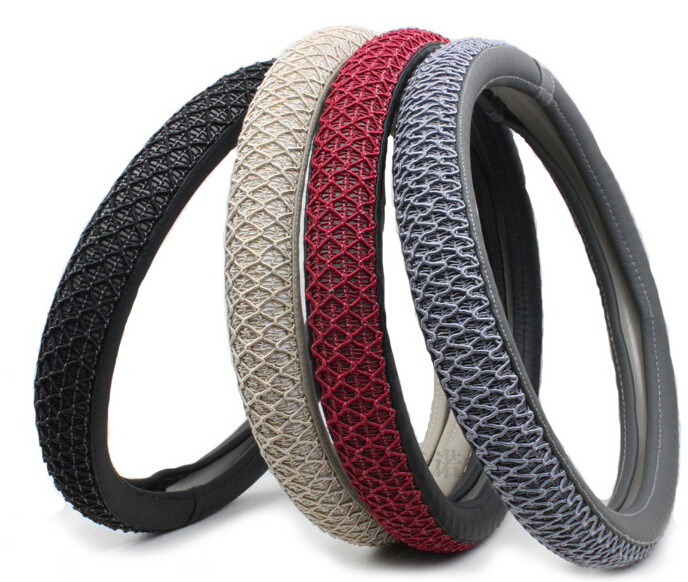 Car Steering Wheel Cover Interior Decoration Supplies Ice Silk Steering Wheel Cover 38cm Diameter Environmental Protection Plastic Rubber Gasket