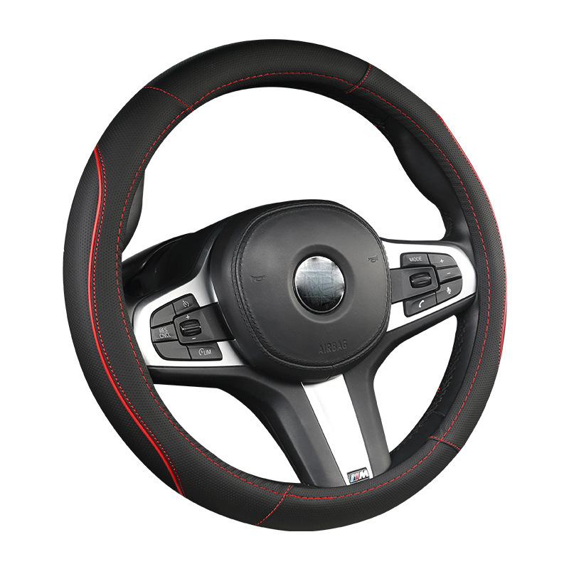 Car Imitation Leather Steering Wheel Cover Creative Fashion D-Type Handle Cover Four Seasons Universal Multi-Functional Non-Slip Silicone Handlebar Grips