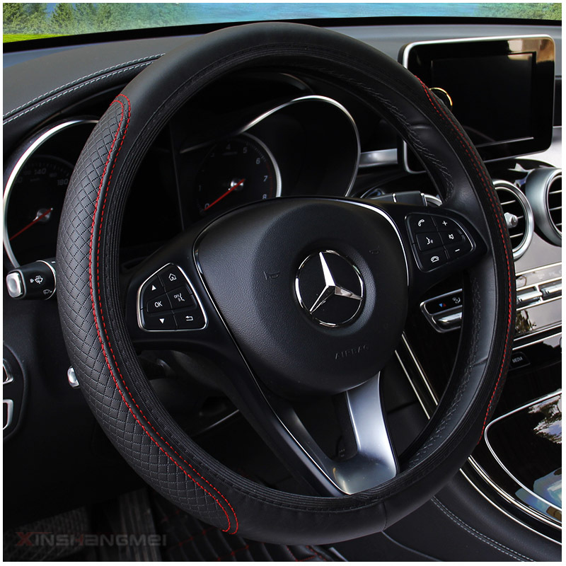 Car Steering Wheel Cover Fiber Leather Double round Elastic Band Handle Cover without Inner Ring AliExpress Amazon Cross-Border Trade