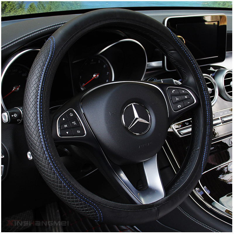 Car Steering Wheel Cover Fiber Leather Double round Elastic Band Handle Cover without Inner Ring AliExpress Amazon Cross-Border Trade