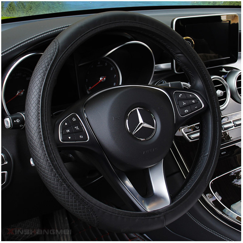 Car Steering Wheel Cover Fiber Leather Double round Elastic Band Handle Cover without Inner Ring AliExpress Amazon Cross-Border Trade