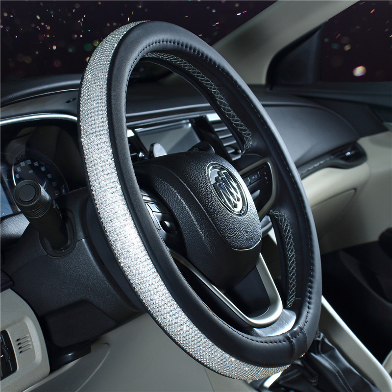 Steering Wheel Cover Car Steering Wheel Cover Car Fashion Lady Car Interior Decoration Rhinestone Steering Wheel Set