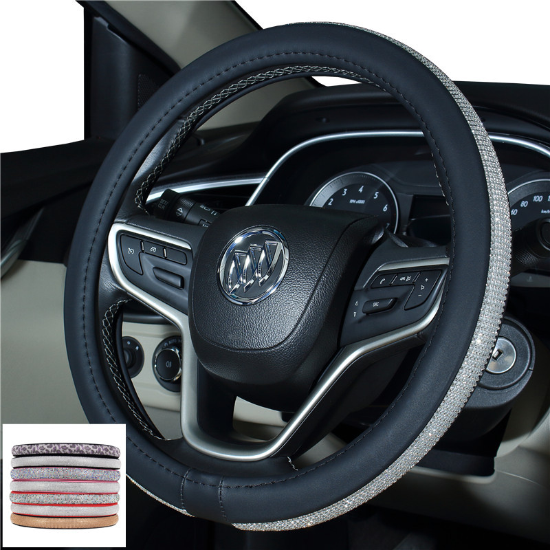 Steering Wheel Cover Car Steering Wheel Cover Car Fashion Lady Car Interior Decoration Rhinestone Steering Wheel Set