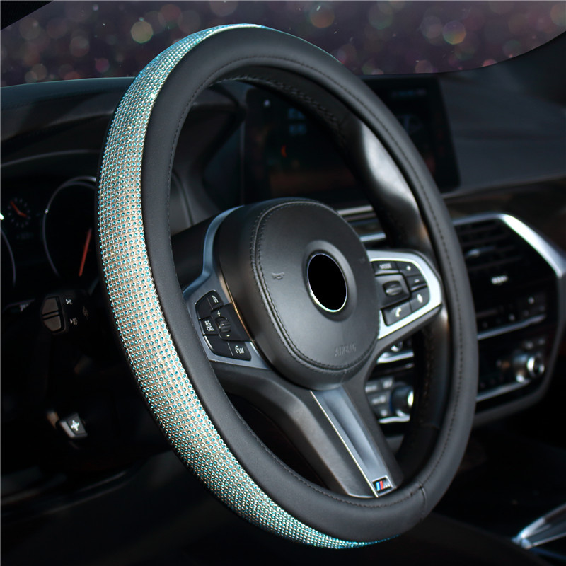 Steering Wheel Cover Car Steering Wheel Cover Car Fashion Lady Car Interior Decoration Rhinestone Steering Wheel Set