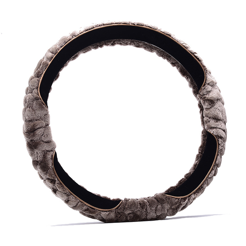Car Steering Wheel Cover Winter Short Plush Korean Style round D-Type Steering Wheel Cover Universal Steering Wheel Cover Winter Supplies