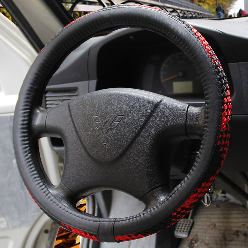 Large Truck Truck Bus Engineering Car Handle Set Color Woven Ice Silk Steering Wheel Cover