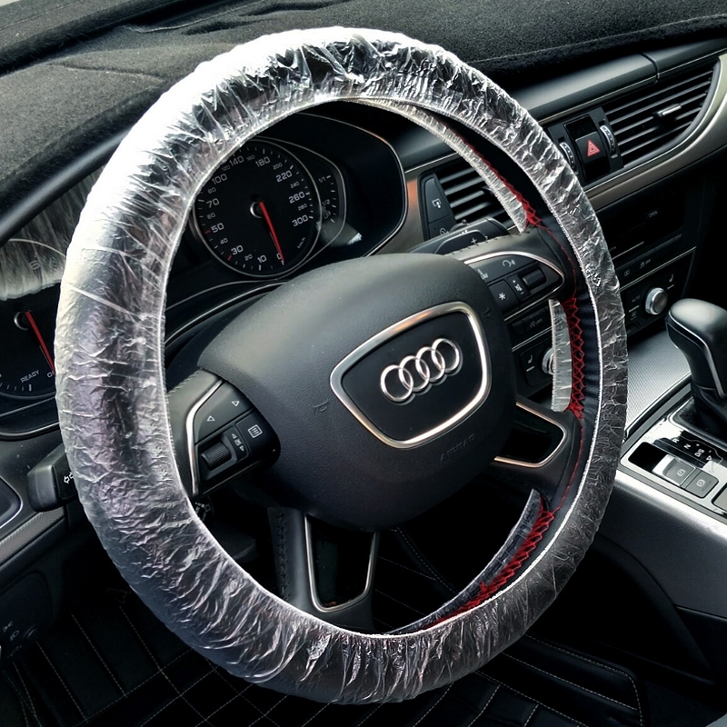 Disposable Steering Wheel Cover Plastic Protective Film Car 4S Shop Steering Wheel Dust-Proof Oil-Proof Cover Steering Wheel Cover