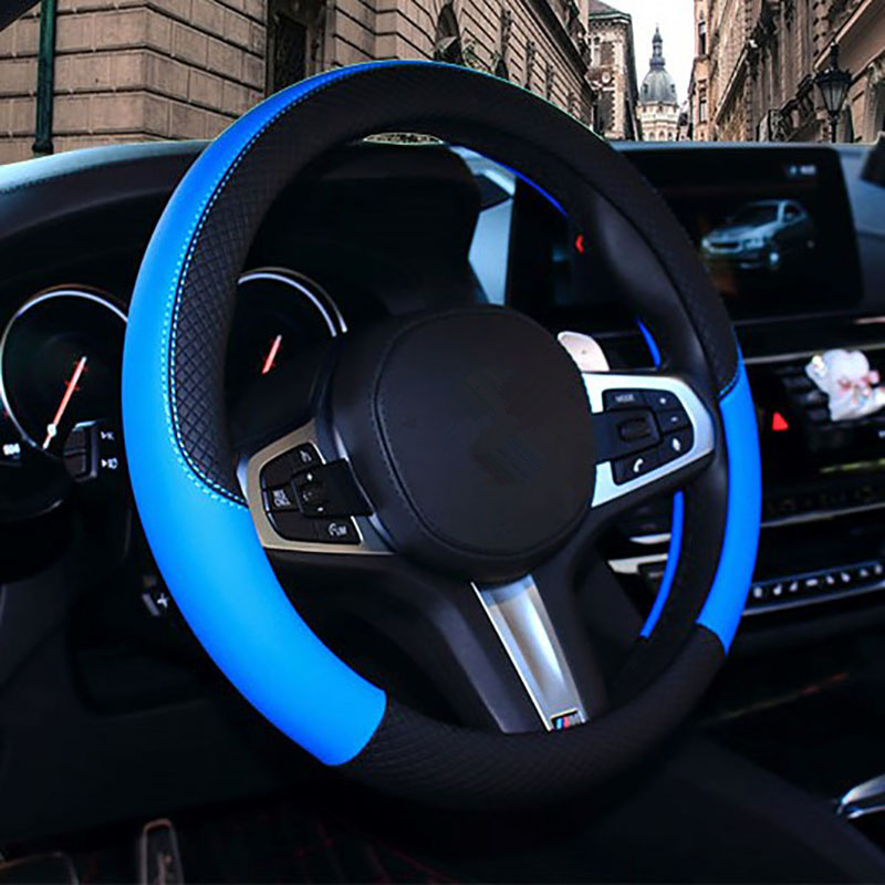 Car Steering Wheel Cover Non-Slip Steering Wheel Cover Car Interior Ornaments Car Leather Protective Cover Car Supplies Four Seasons Universal
