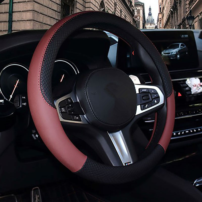 Car Steering Wheel Cover Non-Slip Steering Wheel Cover Car Interior Ornaments Car Leather Protective Cover Car Supplies Four Seasons Universal