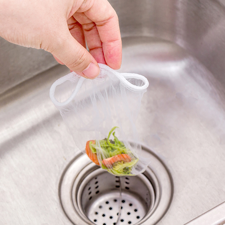 30 Drain Residue Filter Garbage Bags Anti-Blocking Kitchen Sink Draining Bag Sink Filter Net
