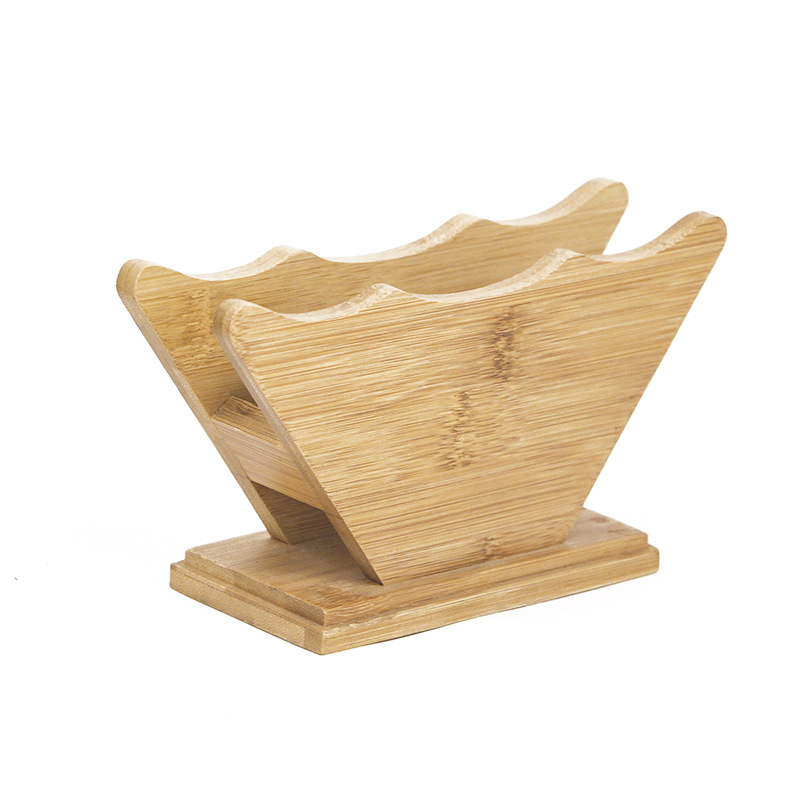 Manufacturer Bamboo Hand Made Coffee Filter Paper Rack Cone V60 Bracket Bamboo Filter Paper Box Coffee Appliance