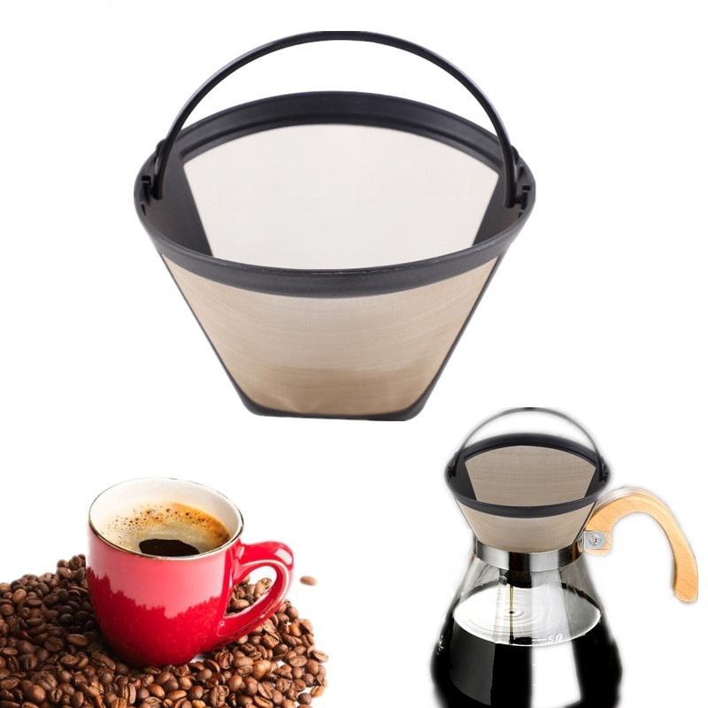 Coffee Filter Screen Stainless Steel Hand Made Coffee Maker Filter-Free Paper Filter Drip Type Coffee Funnel Filter Cup