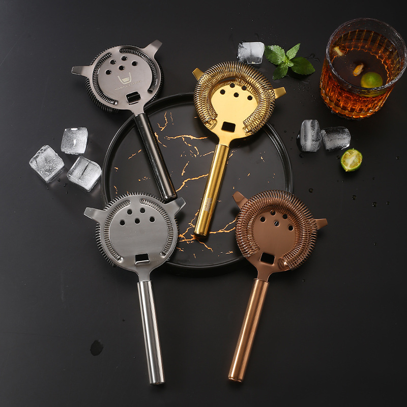 Factory In Stock 304 Stainless Steel Ice Filter Rose Gold Ice Cube Filter Bartending Strainer Bar Tools