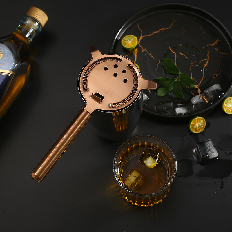 Factory In Stock 304 Stainless Steel Ice Filter Rose Gold Ice Cube Filter Bartending Strainer Bar Tools