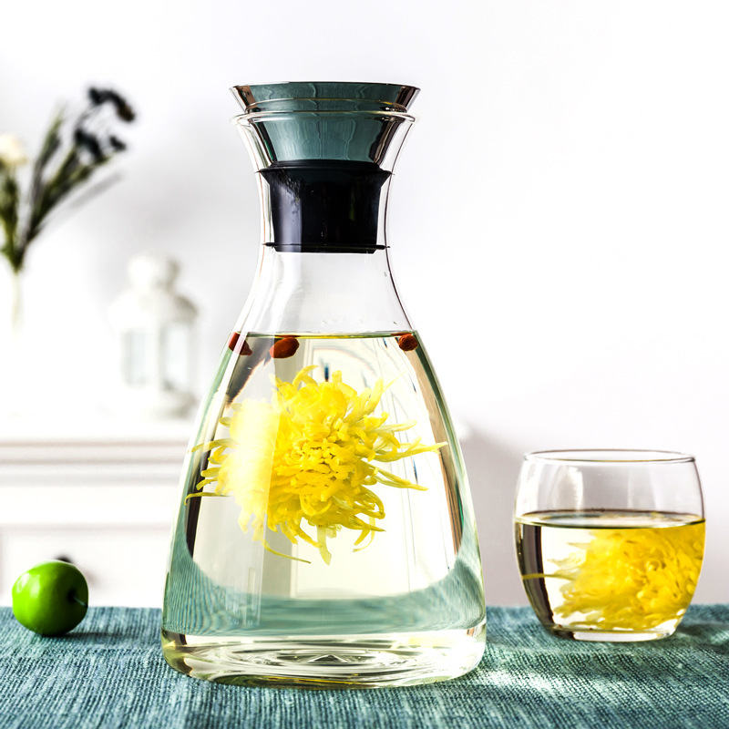 Cold Water Jug Heat-Resistant Glass Pot Transparent Filter Water Bottle Large Capacity Water Pitcher Jug Juice Pot