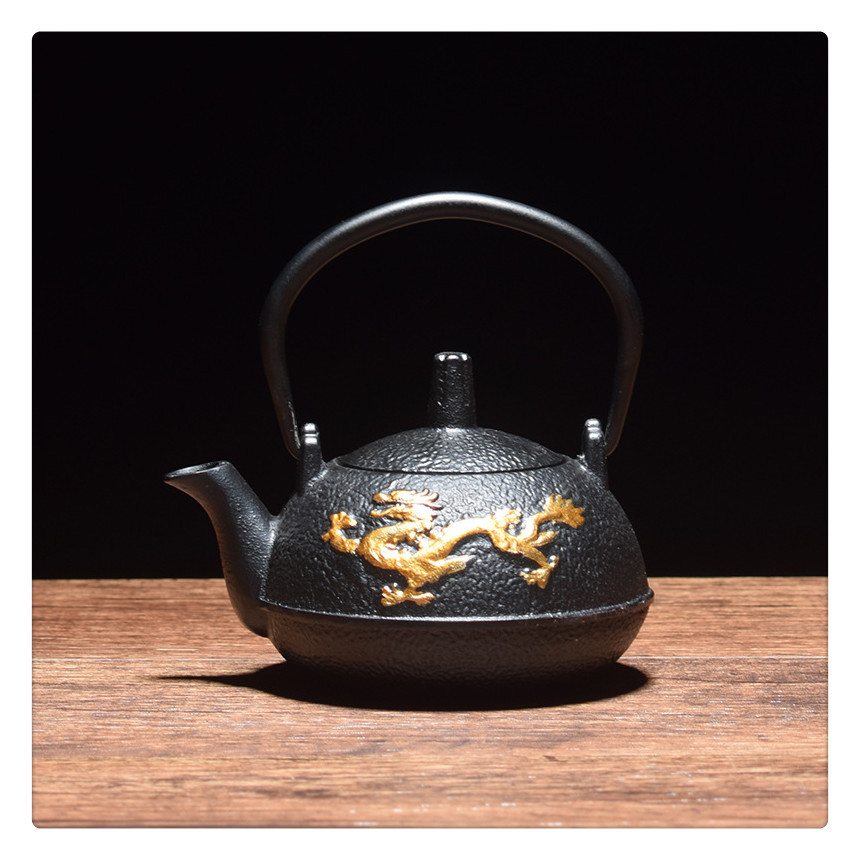 Japanese Cast Iron Pot Spot Whole Double Iron GoldPlated Iron Teapot Uncoated Tea Set Boiled Teapot with Filter Screen