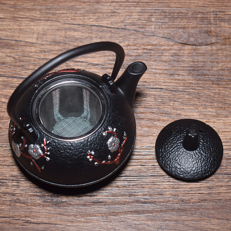 Japanese Cast Iron Pot Spot Whole Double Iron GoldPlated Iron Teapot Uncoated Tea Set Boiled Teapot with Filter Screen