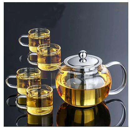 Teapot Stainless Steel Filter Glass Tea Set Wholesale Thicken Model Heat-Resistant Filter Liner Flower Teapot