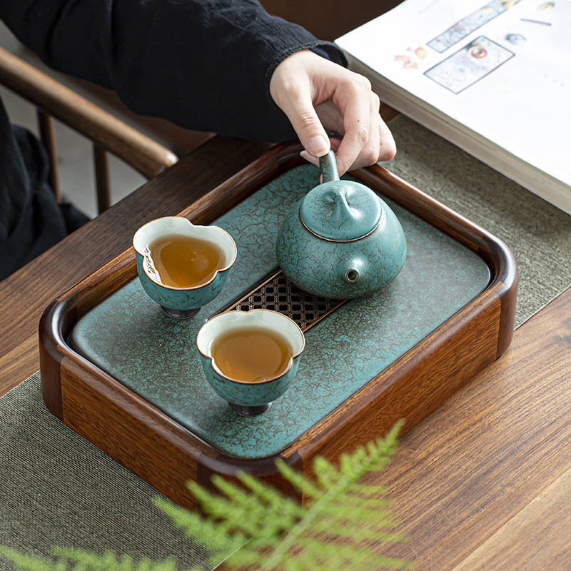 Solid Wood Mini Tea Tray Blackwood Rosewood Ceramic Tea Tray Water Storage Small Tea Table Bubble Filter Tea Tray Whole