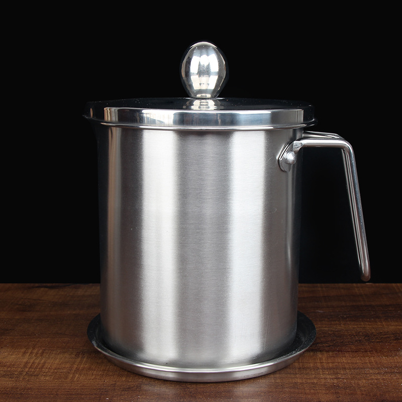 Oil can 304 stainless steel tank kitchen large capacity oil bottle household filter tank with cover pig oil residue