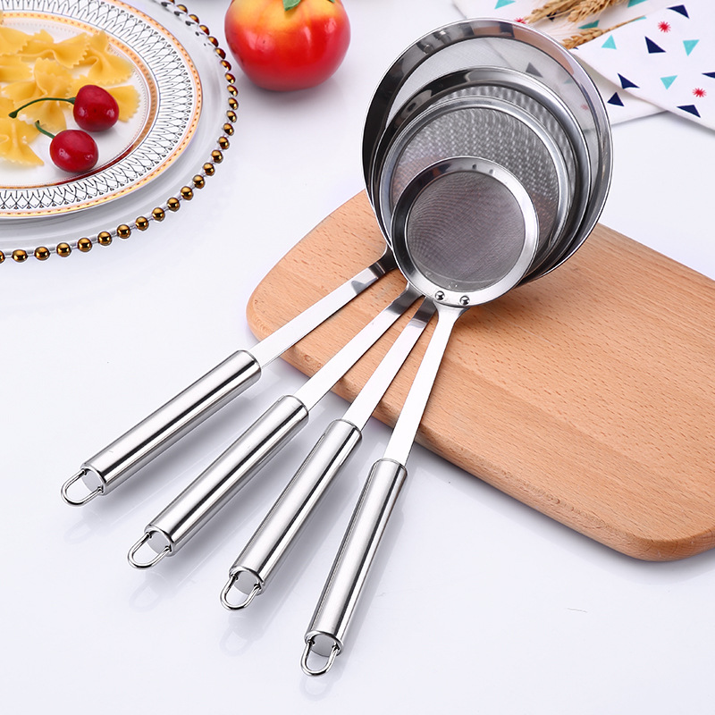 304 Stainless Steel Deep Frying Hot Pot Strainer Oil Grid Kitchen Soybean Milk Fruit Filter Oil Strainer Spoon Kitchen Gadget