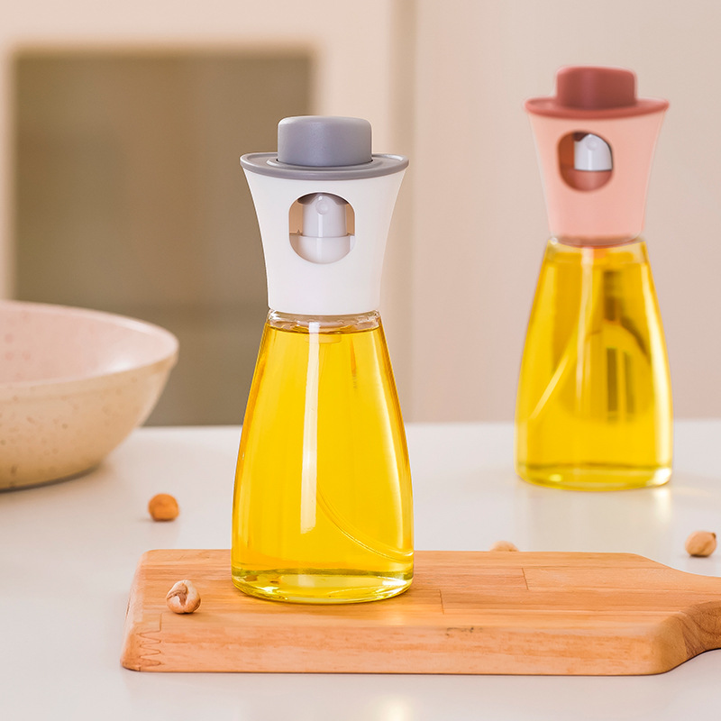 Glass Spray Oil Bottle Jar Filtering Pot Kitchen Utensils Fitness Press Spray Oil Dispenser Barbecue Cooking Oil