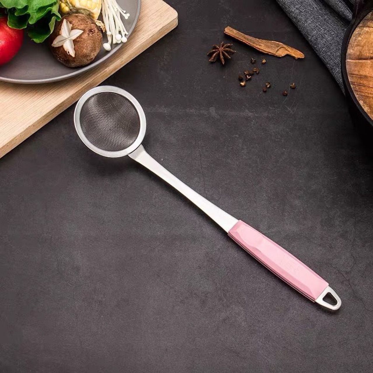 Stainless Steel Household Strainer Filter Net Kitchen Oil Fishing Soy Milk Filter Ultra-Fine Dense Net Deep Frying Hot Pot Leakage Net