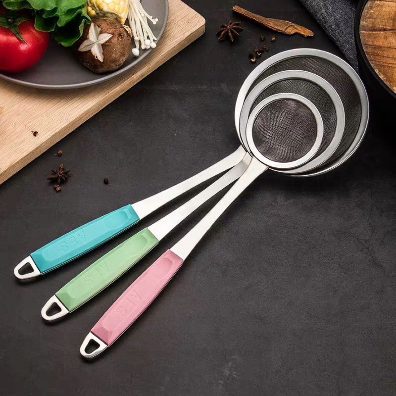 Stainless Steel Household Strainer Filter Net Kitchen Oil Fishing Soy Milk Filter Ultra-Fine Dense Net Deep Frying Hot Pot Leakage Net