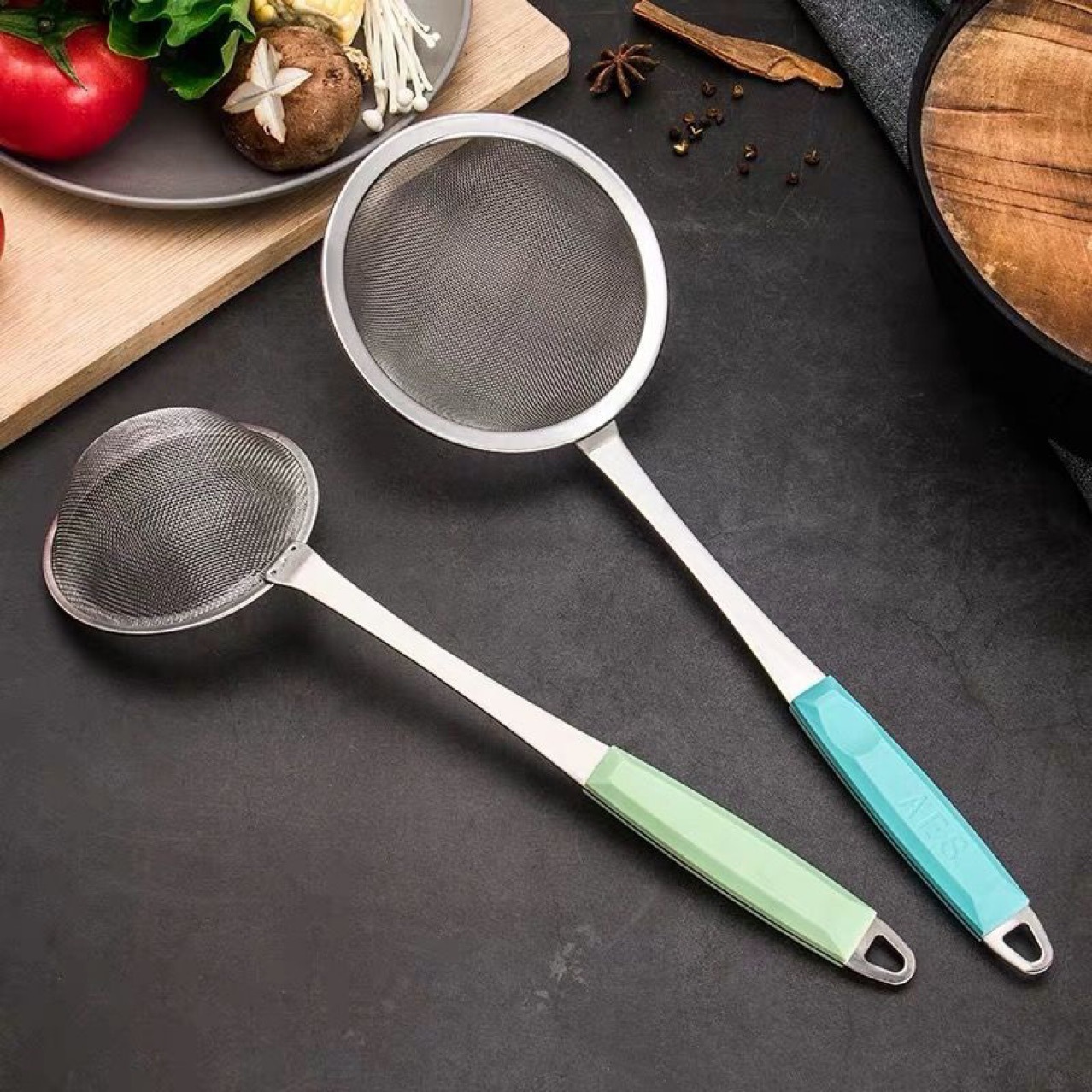 Stainless Steel Household Strainer Filter Net Kitchen Oil Fishing Soy Milk Filter Ultra-Fine Dense Net Deep Frying Hot Pot Leakage Net