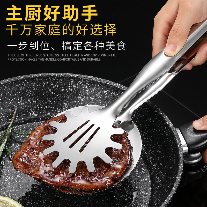 Huizhou stainless steel such as clip surface fishing clip kitchen tools food clip hollow filter oil function