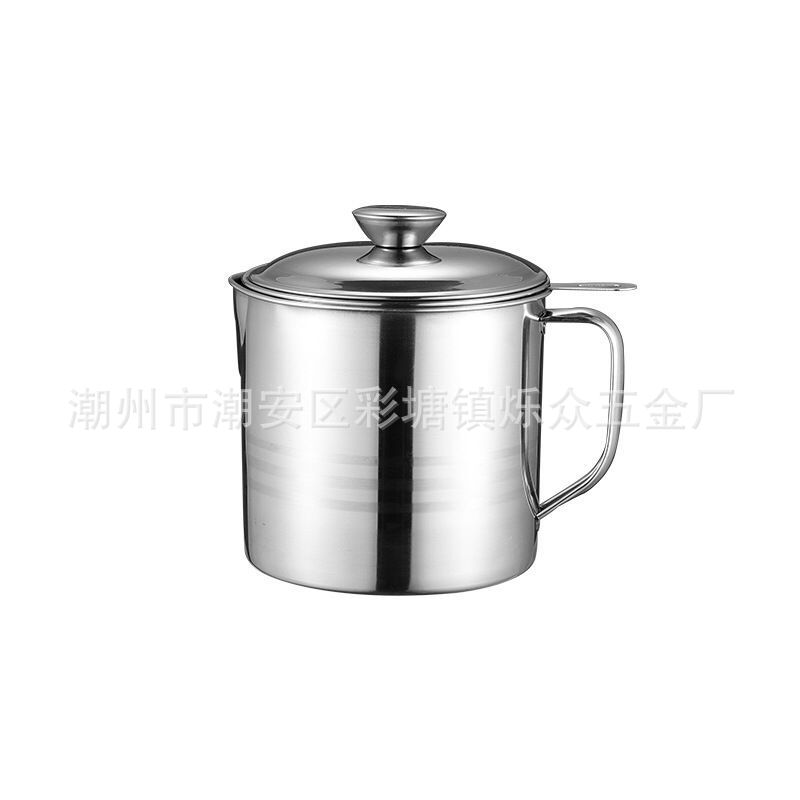 Factory Direct Sales 304 Stainless Steel Oil Draining Pot Large Capacity Kitchen Oil Separating Kernel Lard Filter Oil Residue Oil Separator