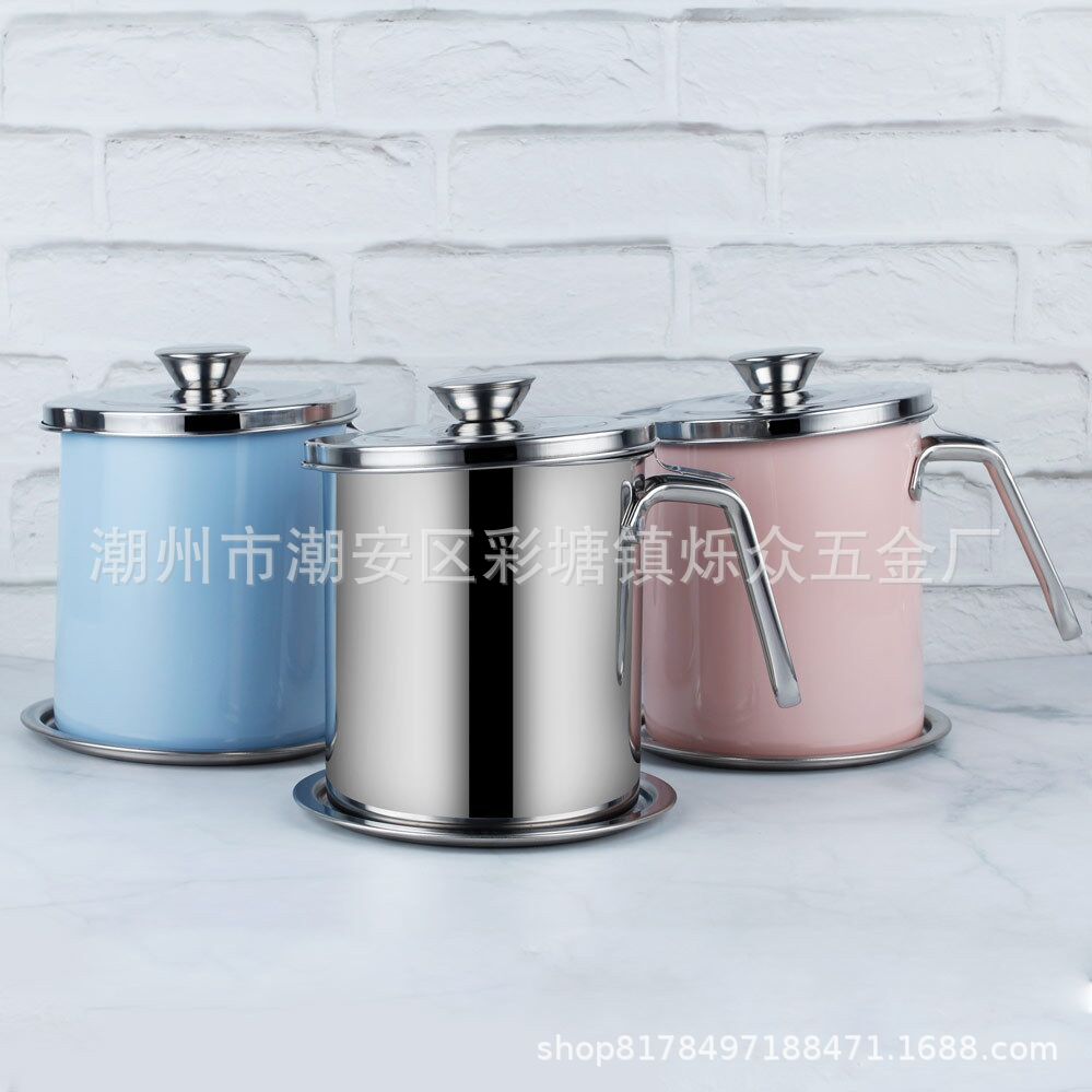 Factory Direct Sales 304 Stainless Steel Oil Draining Pot Large Capacity Kitchen Oil Separating Kernel Lard Filter Oil Residue Oil Separator