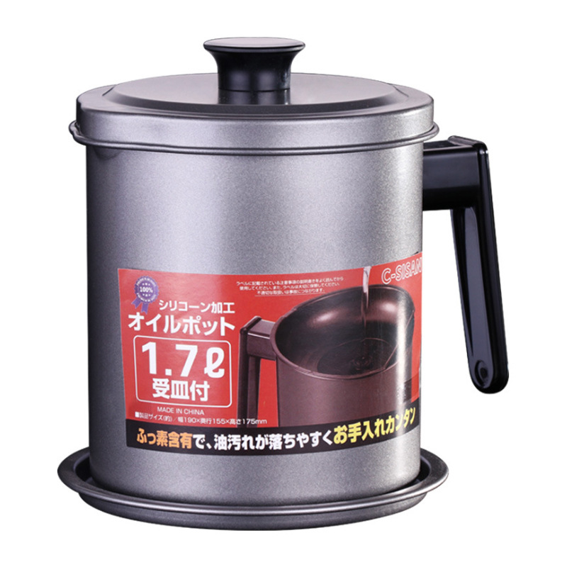 Winky Stainless steel storage tank Kitchen oil bottle filter tank pig tank household with a large cap filter
