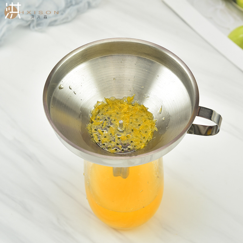 304 Stainless Steel Funnel Multi-Functional Oil Leakage Wine Retainer Kitchen Good Stuff Subpackaging Tools Easily Filter Beans Juice