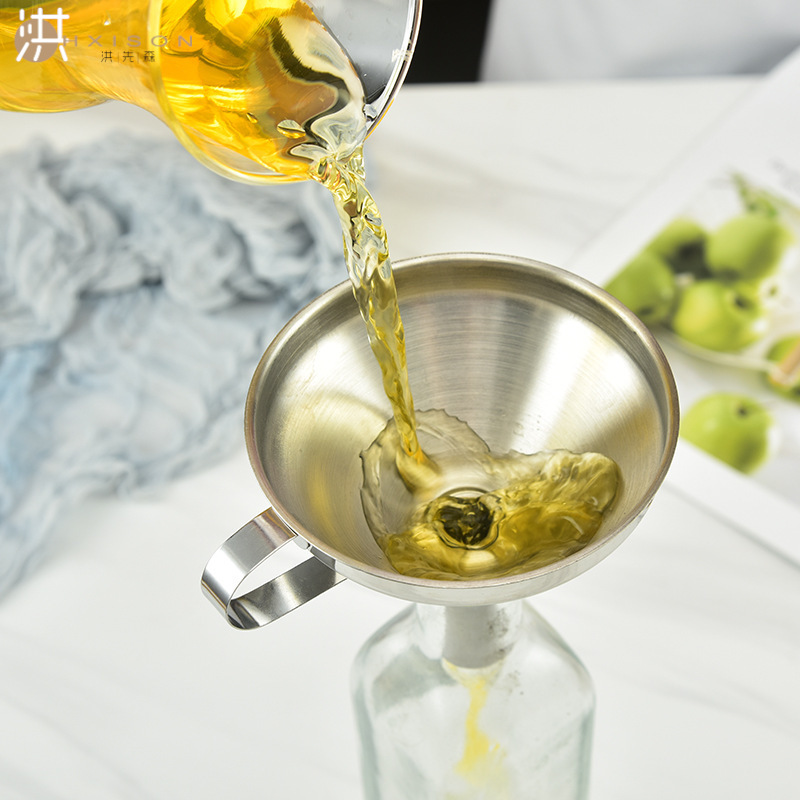 304 Stainless Steel Funnel Multi-Functional Oil Leakage Wine Retainer Kitchen Good Stuff Subpackaging Tools Easily Filter Beans Juice