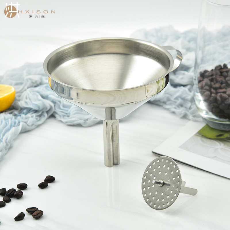 304 Stainless Steel Funnel Multi-Functional Oil Leakage Wine Retainer Kitchen Good Stuff Subpackaging Tools Easily Filter Beans Juice